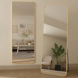 Floor Standing Mirror Square Milk Golden H65 W23.6 