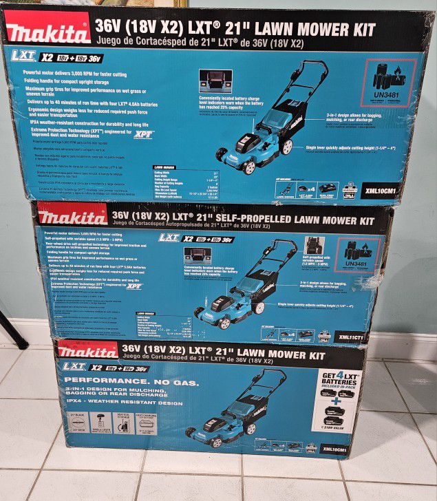 new makita battery lawn mower never used $400