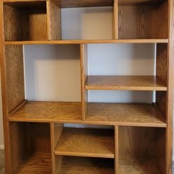 Solid Oak Shelving Unit/Entertainment Center