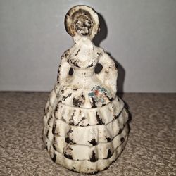 ANTIQUE CAST IRON MINI COLONIAL LADY DOORSTOP/BOOKEND