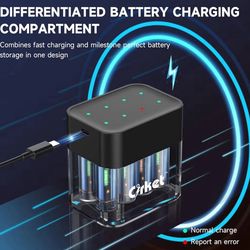 Rechargeable AA Lithium Batteries 16 Pack (2 Sets) 1.5V 3600mWh Fast Charger Included