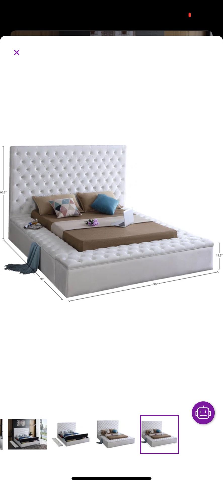 MUST GO! King Upholstered Platform Storage Bed