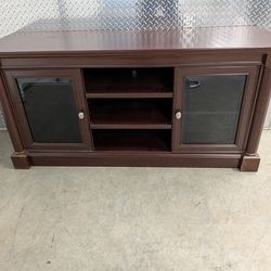 Entertainment Center Credenza Cherry Wood Finish for Modern Home, Apartment, Dorm