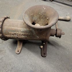 Vintage Antique Enterprise Tinned No. # 32 Meat Chopper Grinder Cast Iron