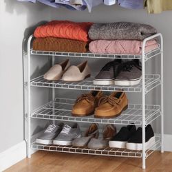 White Shoe Organizer - 4 Tiers