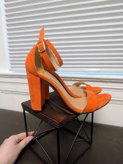 Size 7 Bright Spring Orange Heels