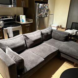 All Modern Gray Sectional 88.98” Wide Reversible Sofa & Chaise