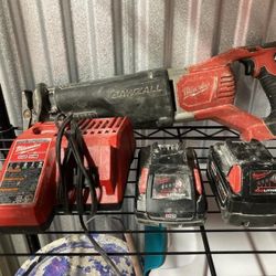 Milwaukee Sawzall Batteries And Charger 