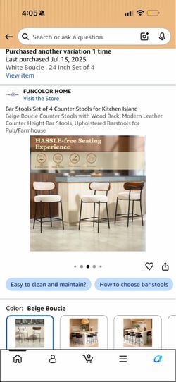 Set of 4 kitchen barstools