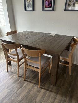 Solid Wood Dining Table with Leaf