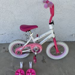 Huffy Seastar 12in Kids Girls Bike With Training Wheels