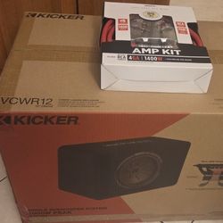 Kicker 48VCWR122 CompR 12" Single Subwoofer System in a Vented Enclosure - AMP KIT INCLUDED