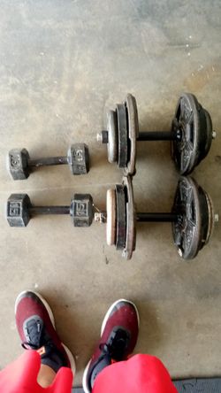 15 Lb And 50 Lb Dumbbells