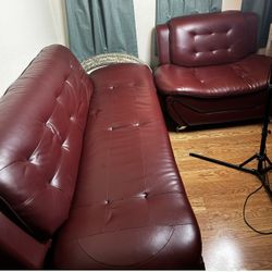 Leather Armchairs Set 