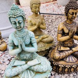 12 Inch Cement Seated Thai Buddha Statue 