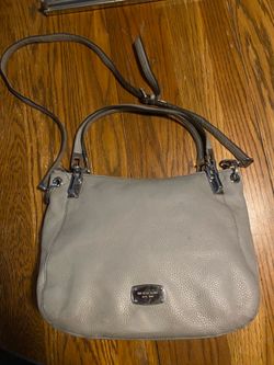 Michael Kors Gray Leather Hobo Bag
