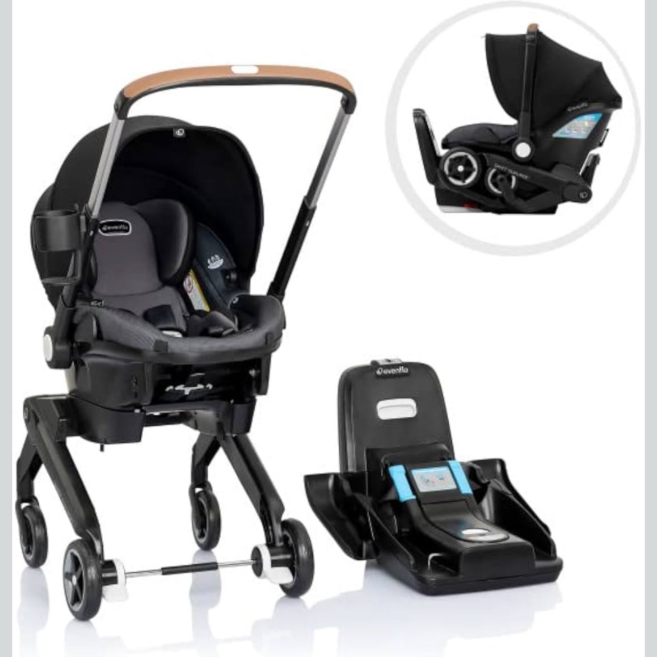 Evenflo Shyft Dual Ride Car seat & Stroller With Carry All Storage
