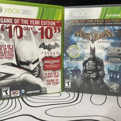 Batman Arkham City+Arkham Asylum-Xbox 360-Lot of 2 (Used)