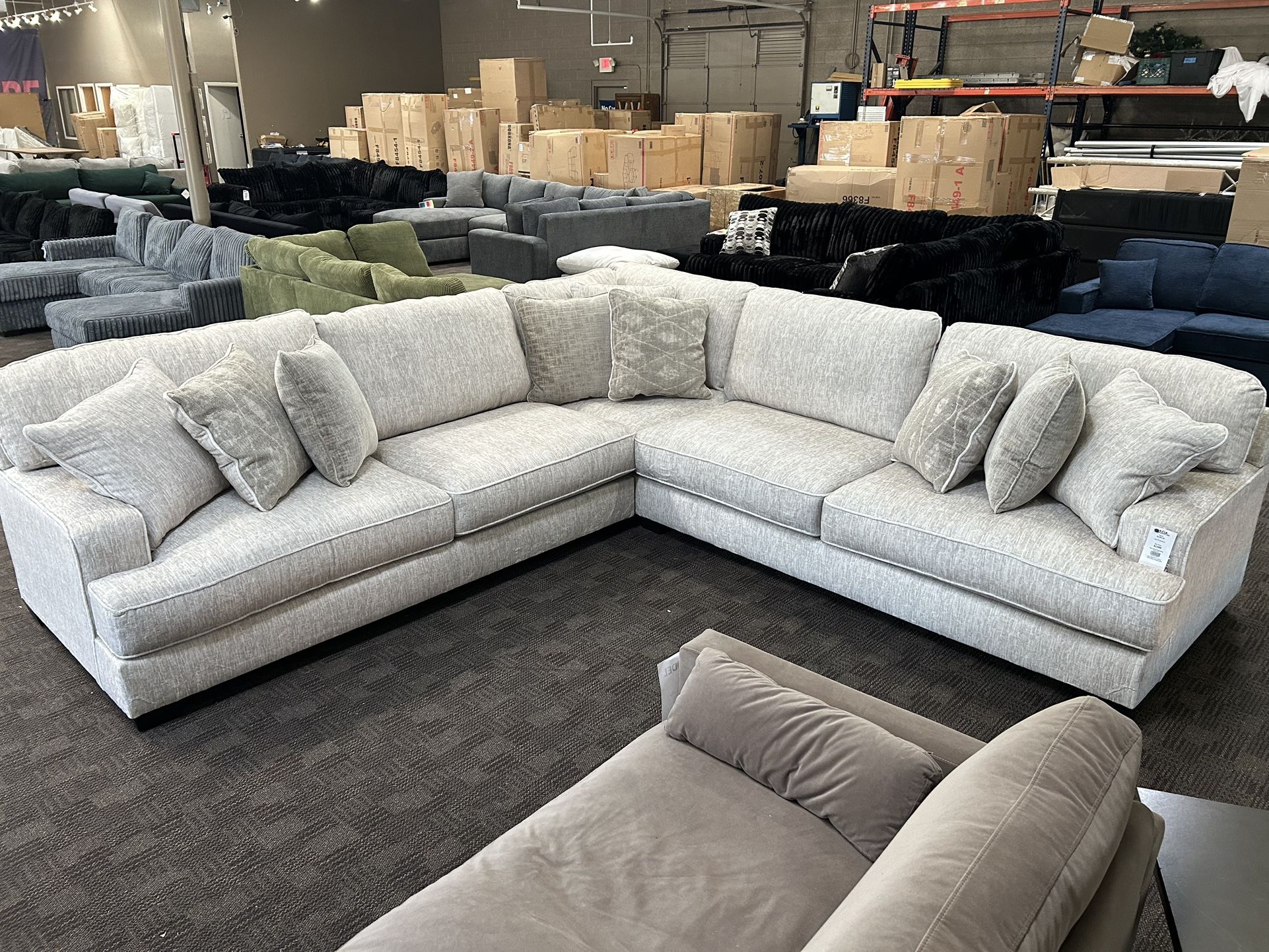 Extra Large And Deep Cream Comfy Sectional