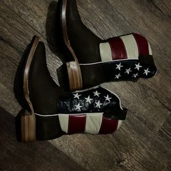 Boys’ Black Hawk Leather Cowboy Boots – Size 13