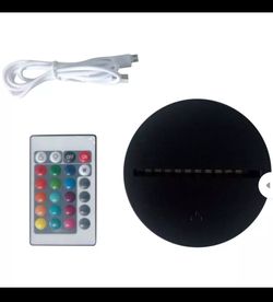 LED Lamp Bases for 3D Illusion Night Light 7 Colors Touch Switch Remote Control Replacement Base for 3D Table Desk Lamps