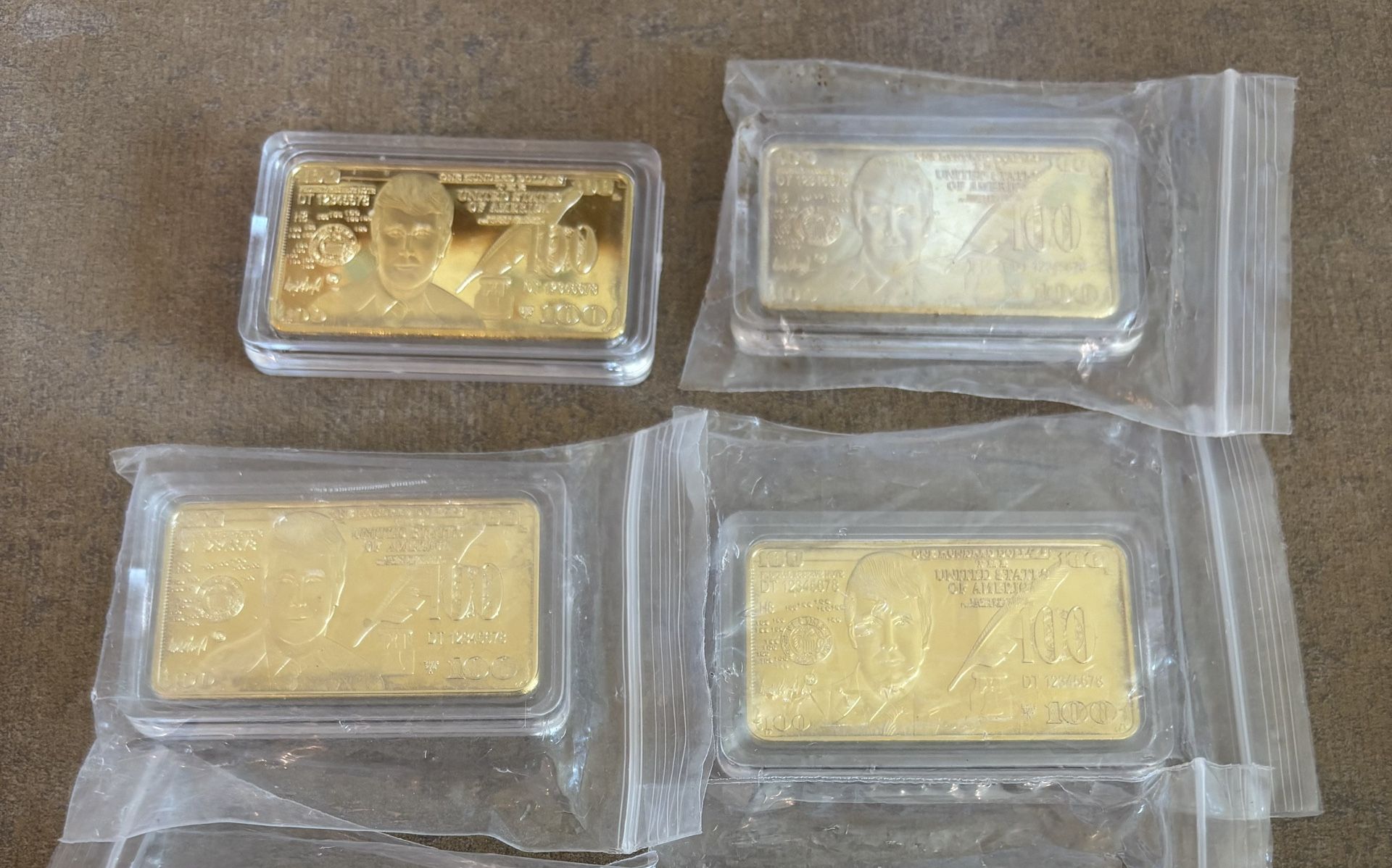 Trump Souvenir 24k Gold Plated Bars