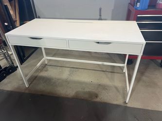 Used White IKEA Alex desk with drawers