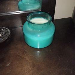 Aqua Two Stemmed Candle 