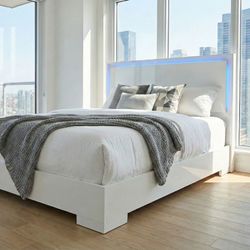 Brand New Queen Bed with Led Lights / Cama Queen con Luces Led Nueva En Su Caja … Fast 🚚