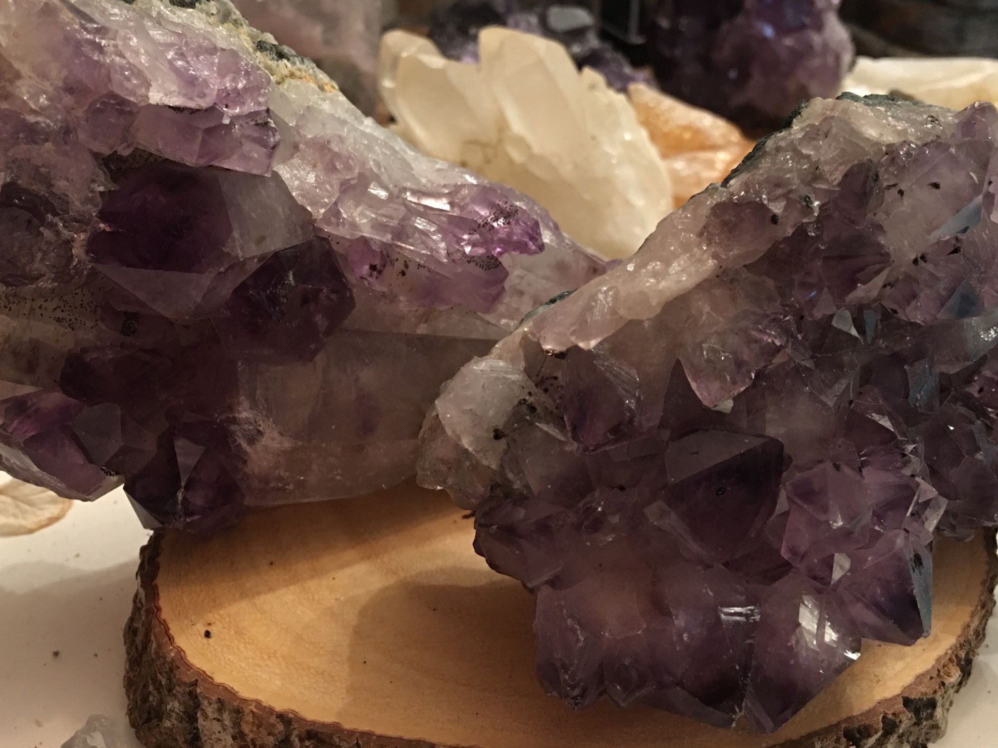 (Large 1pc) Amethyst Cluster With Black Inclusion
