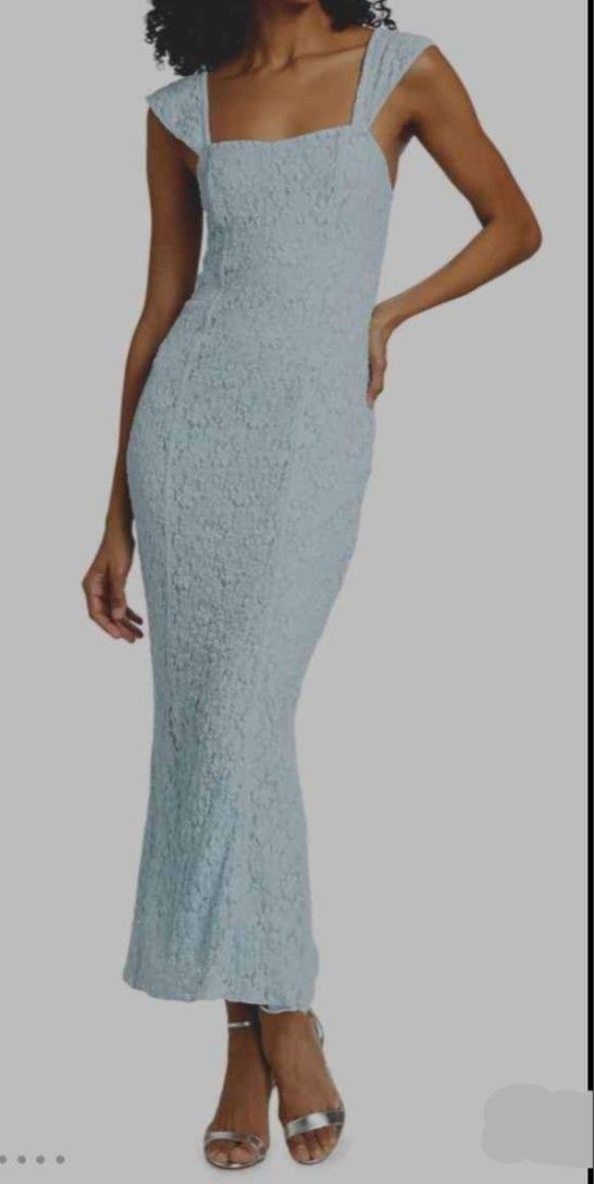 Rotate Birger Christensen Floral Lace Wide-Strap Dress Size 38 ( Brand New)