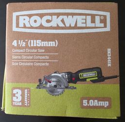 Rockwell RK3441K Compact Circular Saw w/ Dust Port, Starter Kit, Black