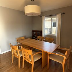 Mid Century Modern Dining Table With 6 Chairs 