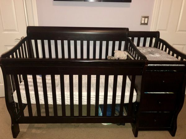 Crib Twin Bed Combo Diaper Changing Table Sorelle Tuscany 4 1