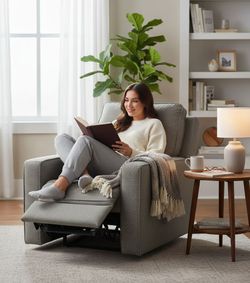 True Innovations Fabric 360 Degree Swivel Glider Recliner