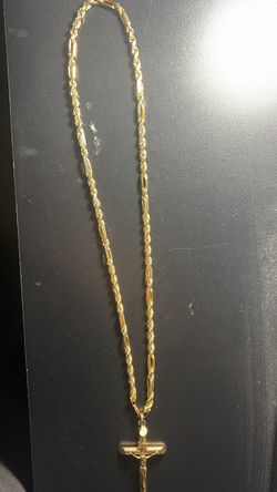 10k itlian milano chain 26 inches 6mm 2 inch cross  21gs txtmoreinfo