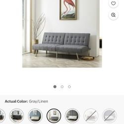 New In Box White Linen Futon