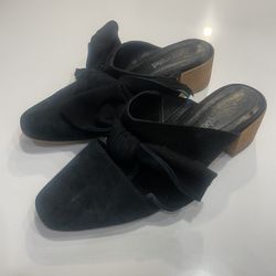 Jeffery Campbell Black Tie Top Slip On Heel, Size 7