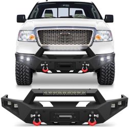 Pofenze F150 Front Bumper Fits 2004 2005 2006 2007 2008 Ford F150 Pickup Bumper With Winch Plate And Lights Brand New still in the box E624