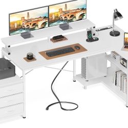 Computer Desk With Side Storage 