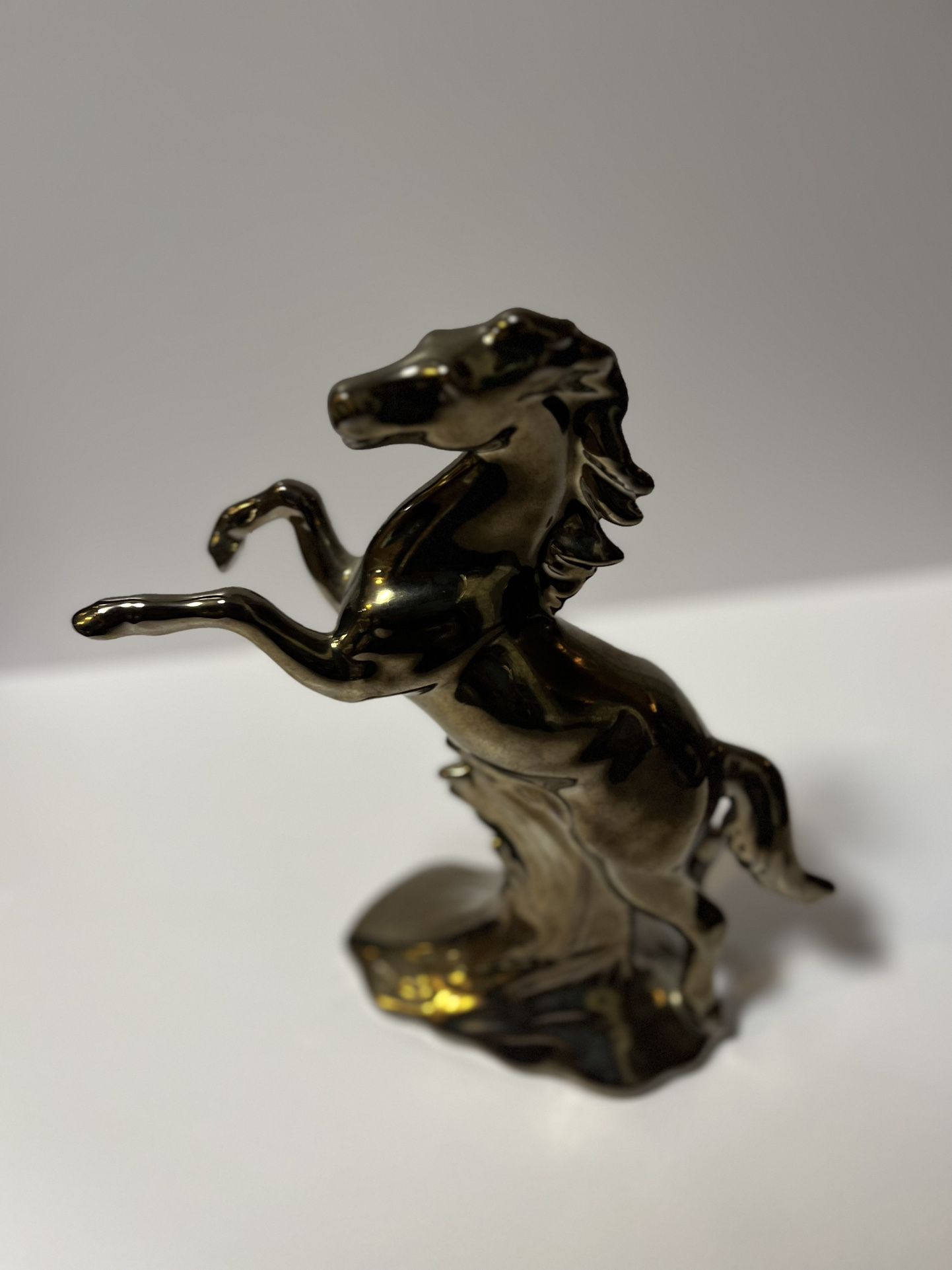 Lovely Vintage Ceramic Horse In Gold