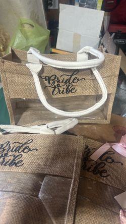 Bride Tribe Burlap Tote Bags Set