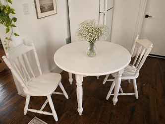 White Dining Table + 2 Chairs
