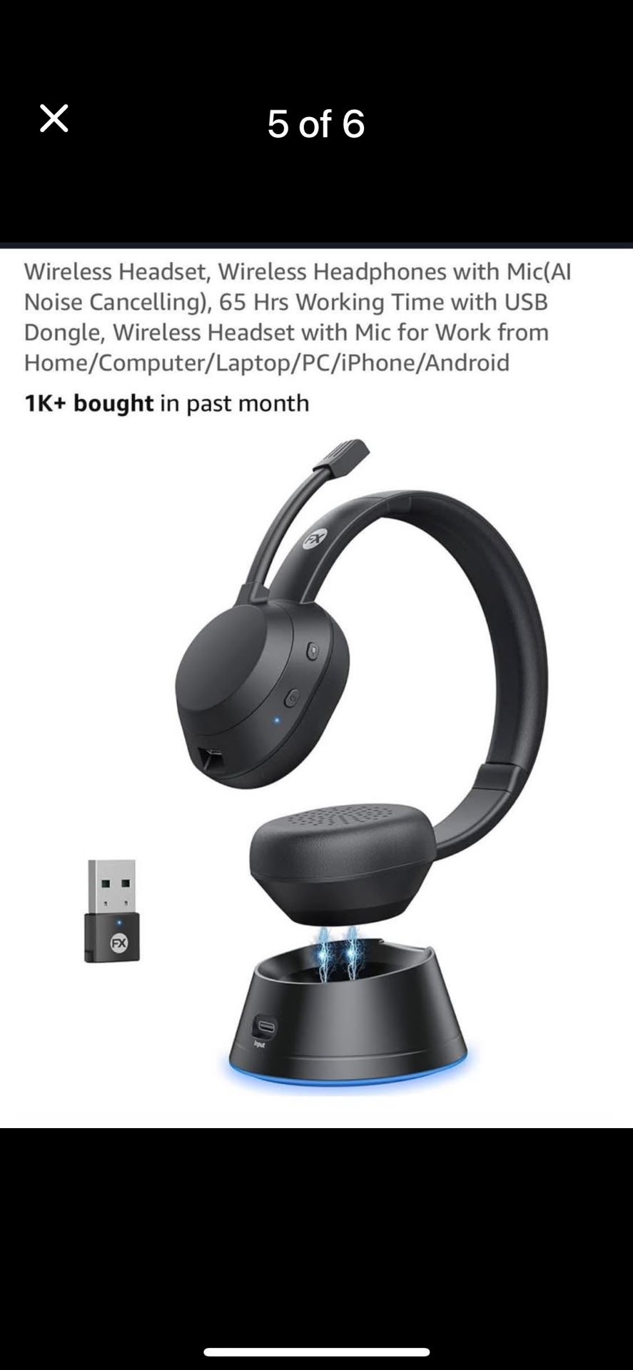 Wireless Headset, Wireless Headphones with Mic
