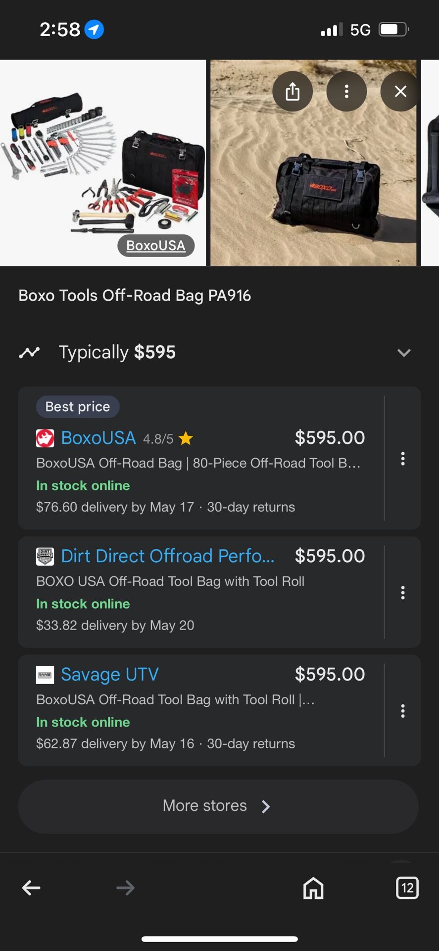 Boxo Off Road Too Bag With Tool Roll