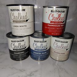 Like New Rust-Oleum Chalk Paint Lot (5 Colors) – 30oz Cans