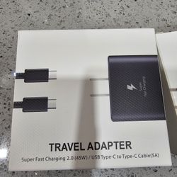 45W Fast Charger USB type-C to Type-C 6 foot cable for Samsung Galaxy S23 S22 S21+ A20 and more

