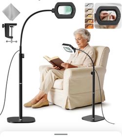 Floor Magnifying Glass with Light and Stand,