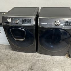 Black Stainless Samsung Set Dryer Is Gas