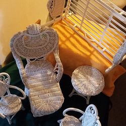 Vintage DECORATIVE wick furniture Set